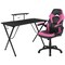 Emma and Oliver Gaming Desk and Racing Chair Set with Headphone Hook, and Monitor Stand
